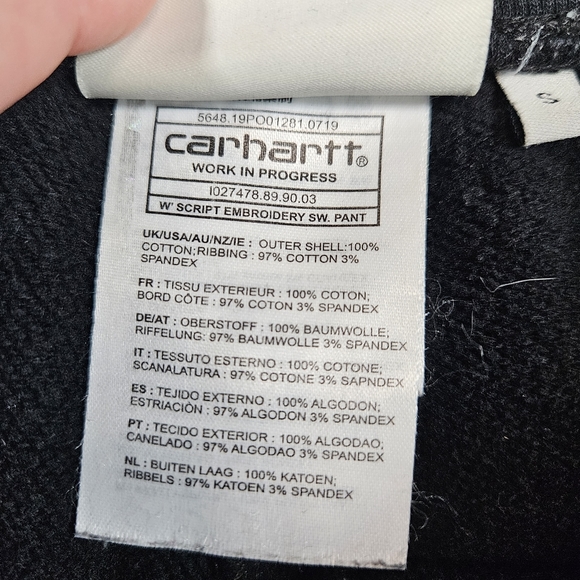 Carhartt WIP Women's Black Sweatpants - Picture 6 of 7